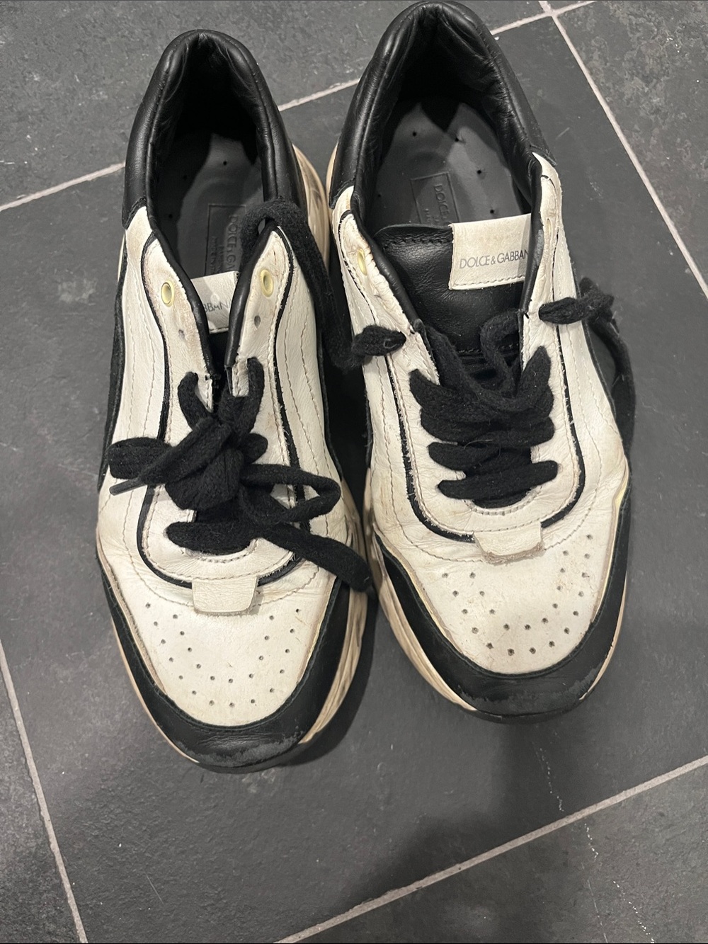 Dolce & Gabbana Black and White Leather size 34